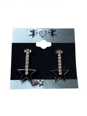 Black & Yellow Star Guitar Stud Earrings